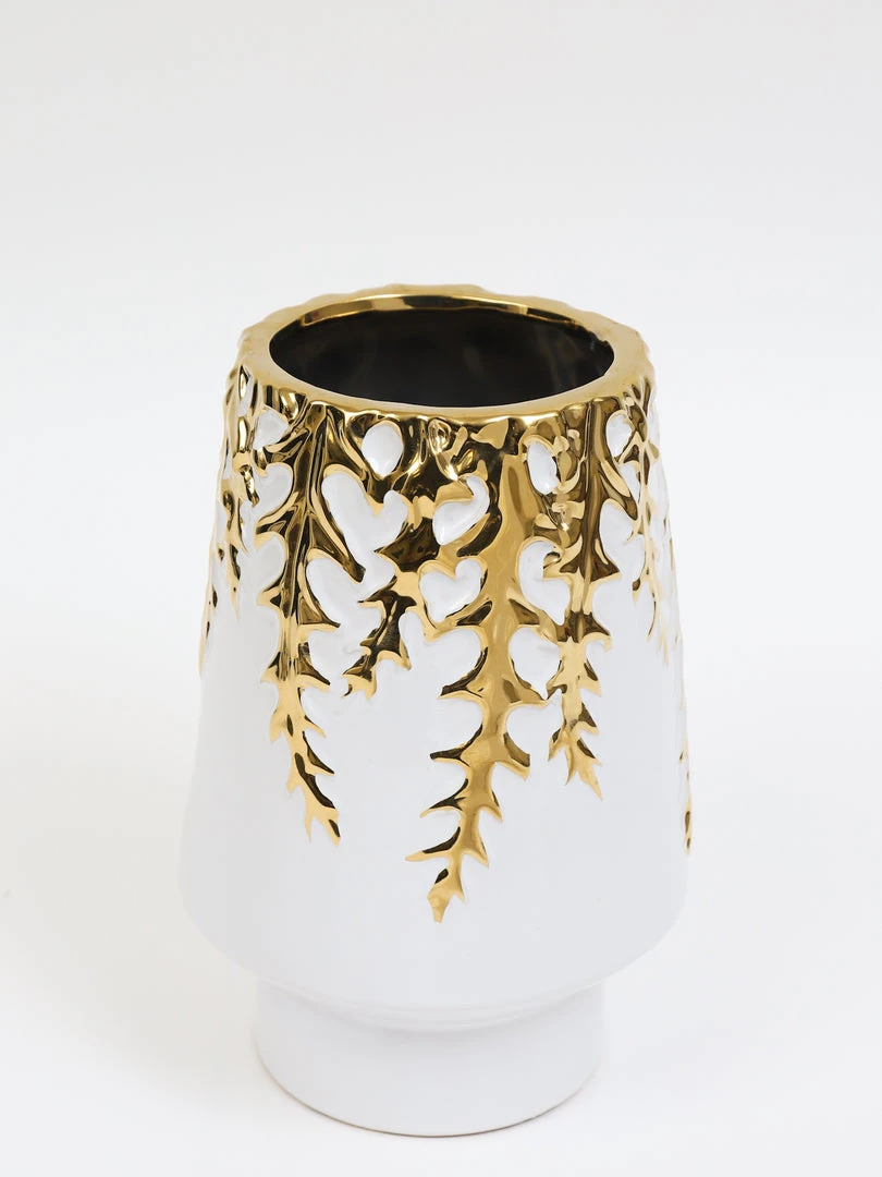 Inspire Me! Home Decor White Ceramic Vase With Gold Vine Design (3 Sizes) 9 Inspire Me! Home Decor White Ceramic Vase With Gold Vine Design (3 Sizes)