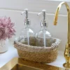 Inspire Me! Home Decor Silver Glass Soap Dispenser And Basket Set (3-piece Set) 2 Inspire Me! Home Decor Silver Glass Soap Dispenser And Basket Set (3-piece Set)