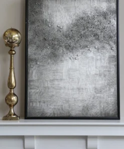 Inspire Me! Home Decor WALL ART & MIRRORS Silver Abstract Detailed Painting