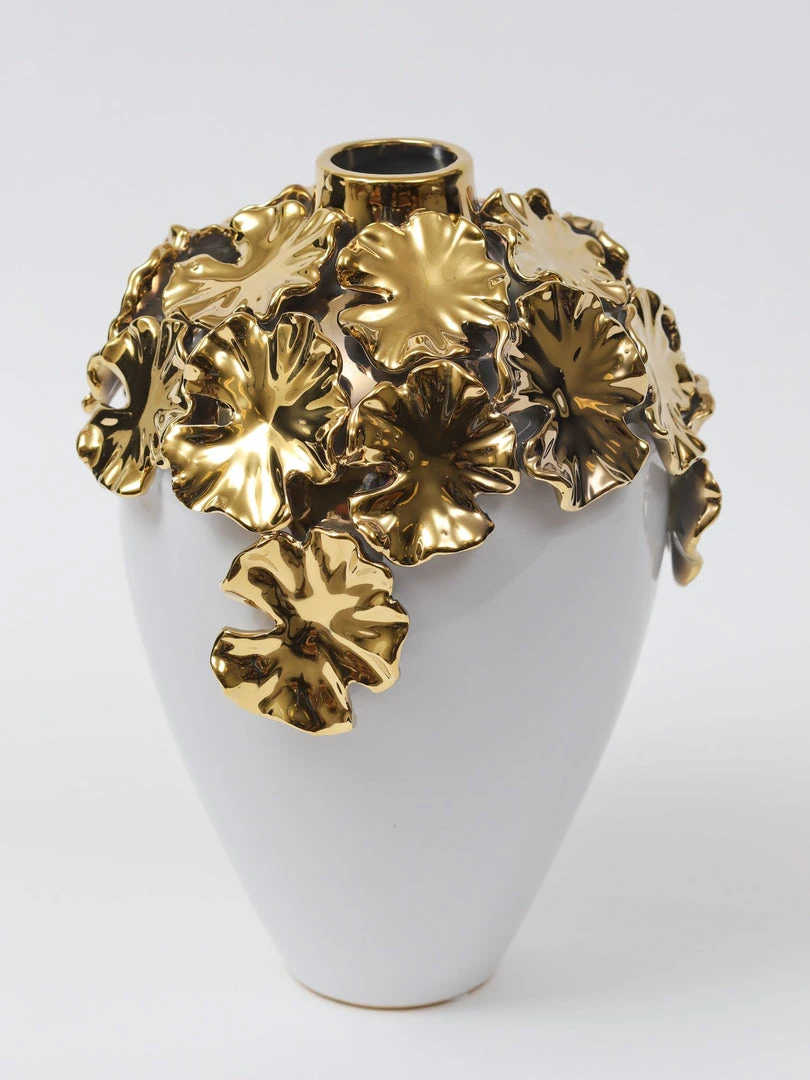 Inspire Me! Home Decor Gold Cascading Floral And White Vase 5 Inspire Me! Home Decor Gold Cascading Floral And White Vase