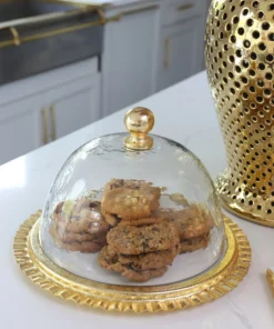 Inspire Me! Home Decor Gold Cake Dome With Ripple Edge (2 Colors) 13 Inspire Me! Home Decor Gold Cake Dome With Ripple Edge (2 Colors)