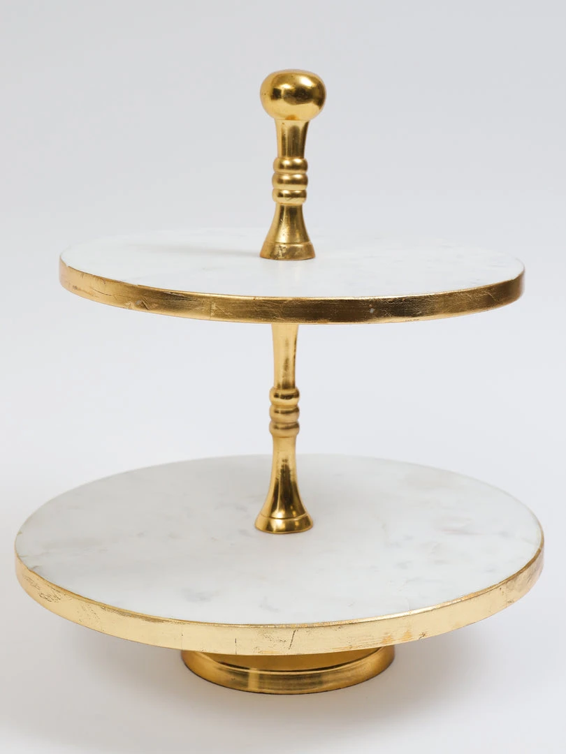Inspire Me! Home Decor Marble Two Tier Cake Stand With Gold Detail 4 Inspire Me! Home Decor Marble Two Tier Cake Stand With Gold Detail
