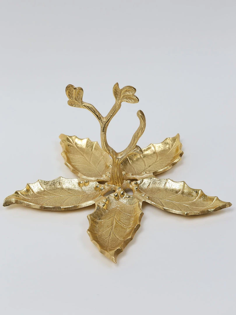 Inspire Me! Home Decor Gold Metal Five Section Leaf Snack Dish 4 Inspire Me! Home Decor Gold Metal Five Section Leaf Snack Dish