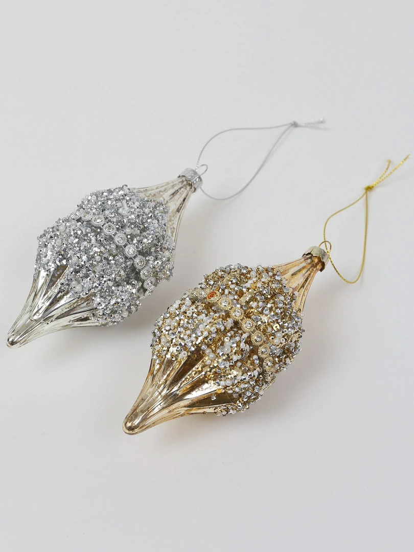 Inspire Me! Home Decor Glass Drop Ornaments (2 Colors) 4 Inspire Me! Home Decor Glass Drop Ornaments (2 Colors)