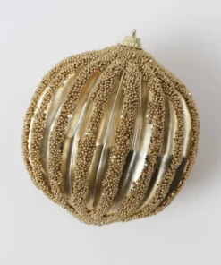 Inspire Me! Home Decor Gold Ribbed Orb Ornaments (2 Colors) 10 Inspire Me! Home Decor Gold Ribbed Orb Ornaments (2 Colors)