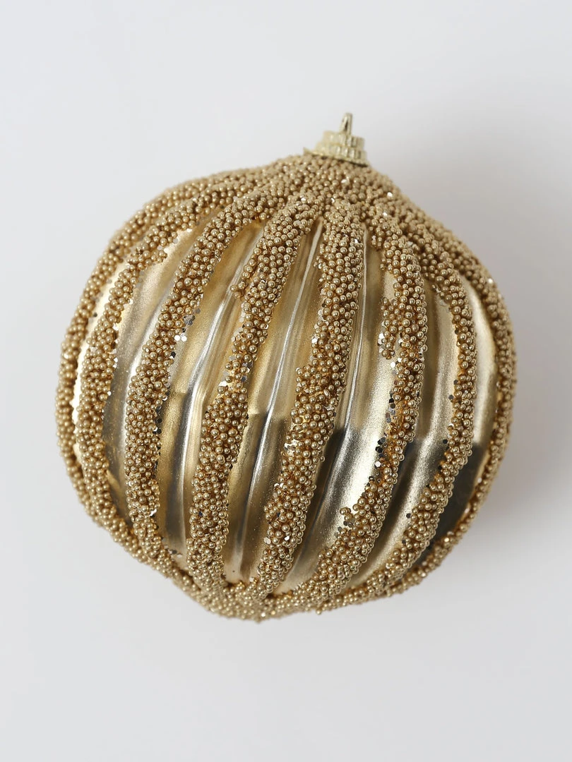 Inspire Me! Home Decor Gold Ribbed Orb Ornaments (2 Colors) 6 Inspire Me! Home Decor Gold Ribbed Orb Ornaments (2 Colors)