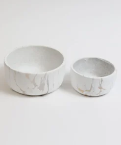 Inspire Me! Home Decor White Marble Design Bowl/Vase (2 Sizes)
