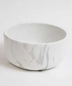 Inspire Me! Home Decor White Marble Design Bowl/Vase (2 Sizes)