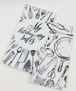 Inspire Me! Home Decor Set Of 2 Black And White Kitchen Utensil Towels (3 Styles) 7 Inspire Me! Home Decor Set Of 2 Black And White Kitchen Utensil Towels (3 Styles)