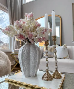 Inspire Me! Home Decor White And Gold Candleholders (2 Sizes) 12 Inspire Me! Home Decor White And Gold Candleholders (2 Sizes)