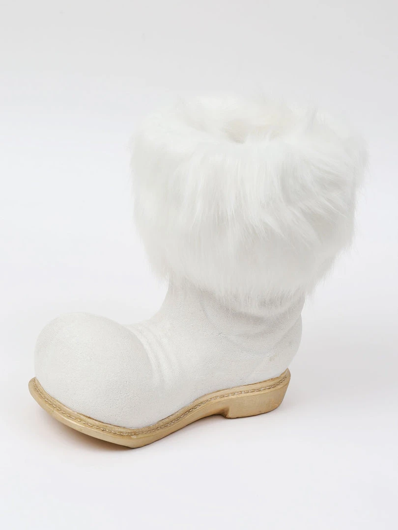Inspire Me! Home Decor White Glittered Santa Boot Vase 4 Inspire Me! Home Decor White Glittered Santa Boot Vase