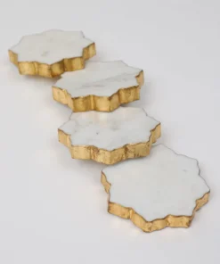 Inspire Me! Home Decor Lotus Shaped Marble Coasters