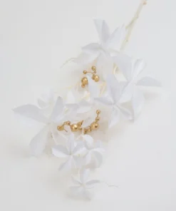 Inspire Me! Home Decor White Leaf Stem With Gold Berries