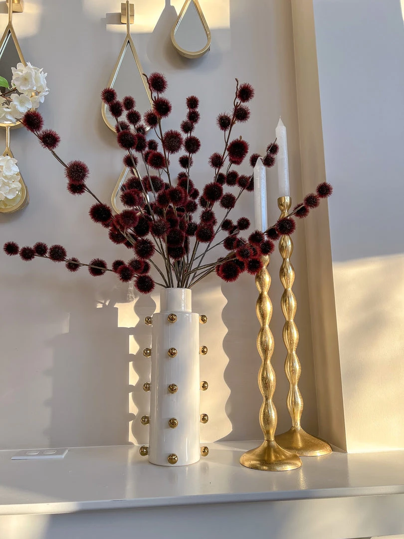 Inspire Me! Home Decor White Ceramic Studded Vase (3 Sizes) 12 Inspire Me! Home Decor White Ceramic Studded Vase (3 Sizes)