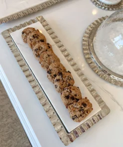 Inspire Me! Home Decor Long Marble Tray With Metal Ripple Edge (2 Colors) 7 Inspire Me! Home Decor Long Marble Tray With Metal Ripple Edge (2 Colors)