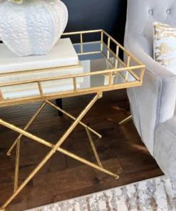 Inspire Me! Home Decor Gold Tray Side Table With Mirrored Top 7 Inspire Me! Home Decor Gold Tray Side Table With Mirrored Top