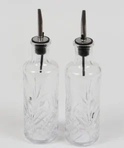 Inspire Me! Home Decor Glass Detailed Oil And Vinegar Dispensers (Set Of 2) KITCHEN