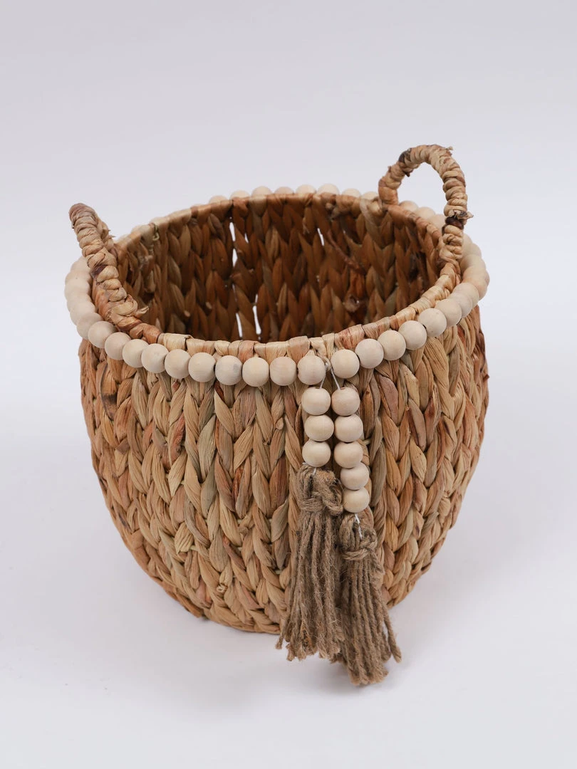 Inspire Me! Home Decor Braided Baskets With Beaded Tassel (Set Of 2) 5 Inspire Me! Home Decor Braided Baskets With Beaded Tassel (Set Of 2)