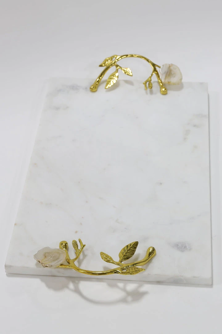 Inspire Me! Home Decor Marble Tray With Gold Agate Handles 7 Inspire Me! Home Decor Marble Tray With Gold Agate Handles