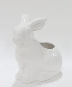 Inspire Me! Home Decor White Indoor/Outdoor Rabbit Planter/Vase SEASONAL