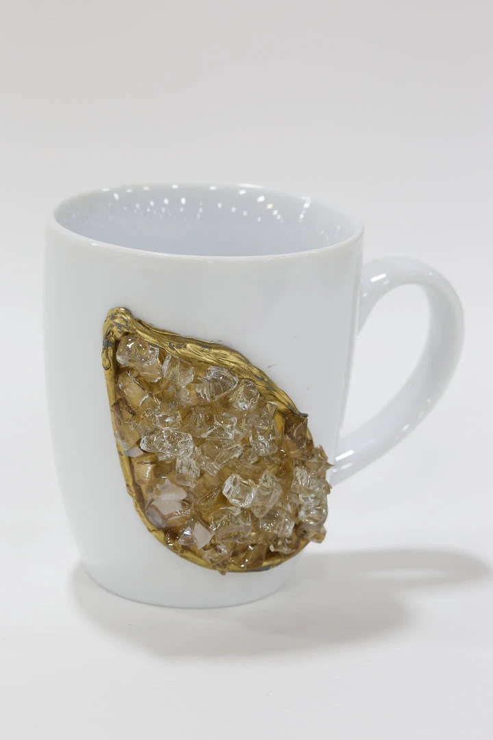 Inspire Me! Home Decor White Mug W/ Resin Geode Design KITCHEN 3 Inspire Me! Home Decor White Mug W/ Resin Geode Design KITCHEN