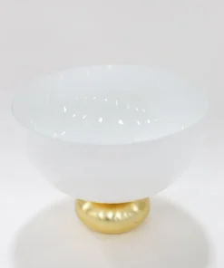 Inspire Me! Home Decor White Glass Bowl With Gold Round Base