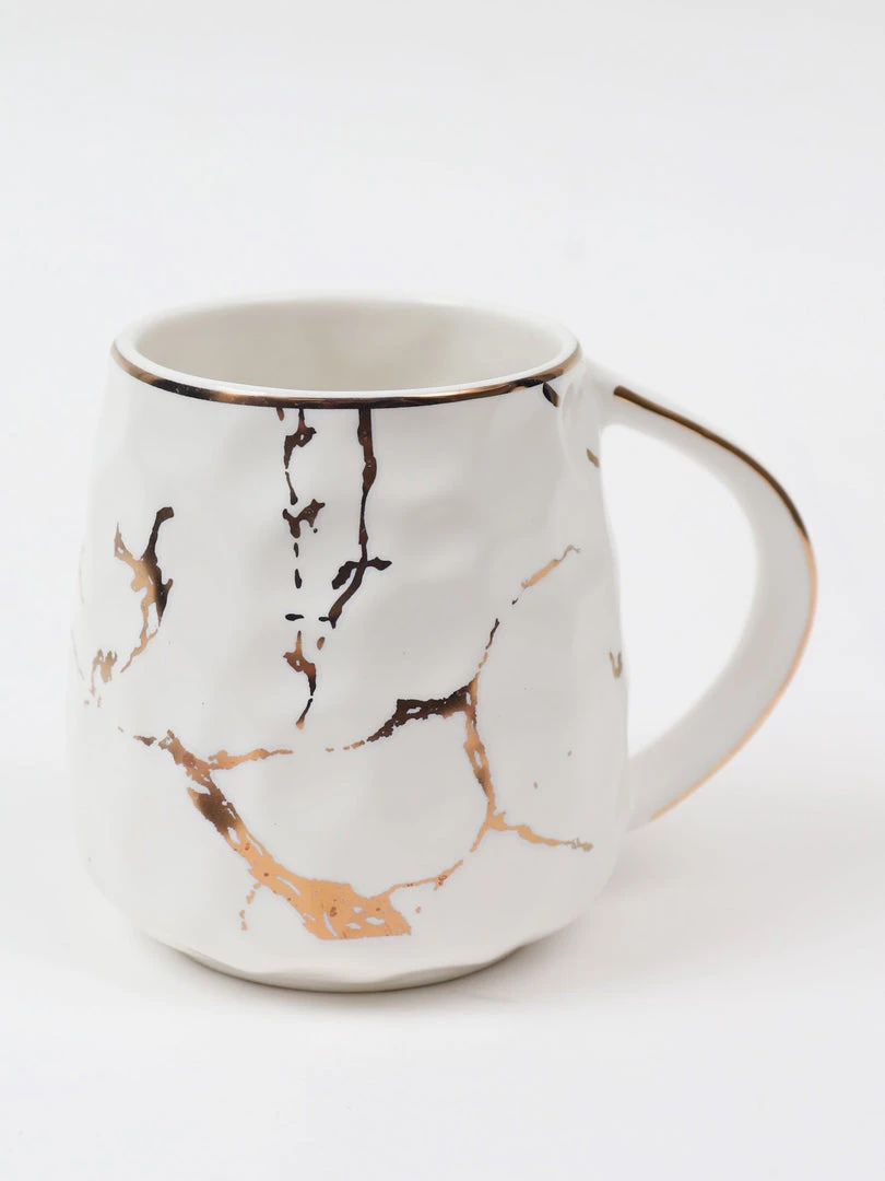 Inspire Me! Home Decor Metallic Gold Marble Print Mug With Hammered Texture 4 Inspire Me! Home Decor Metallic Gold Marble Print Mug With Hammered Texture