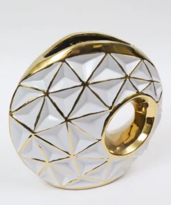 Inspire Me! Home Decor White Porcelain Geometrical Design Vase With Cut Out (2 Sizes) 10 Inspire Me! Home Decor White Porcelain Geometrical Design Vase With Cut Out (2 Sizes)