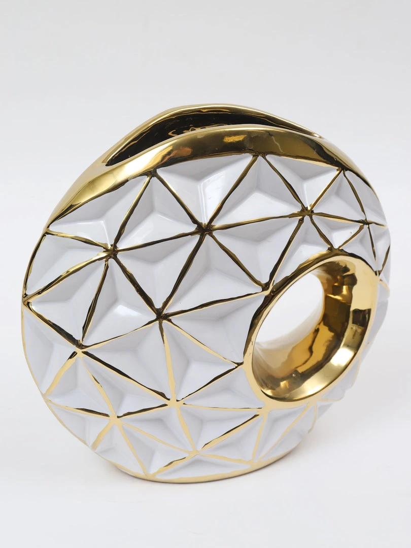 Inspire Me! Home Decor White Porcelain Geometrical Design Vase With Cut Out (2 Sizes) 6 Inspire Me! Home Decor White Porcelain Geometrical Design Vase With Cut Out (2 Sizes)