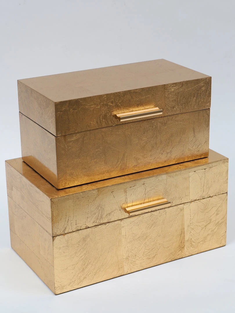 Inspire Me! Home Decor Gold Decorative Boxes (Set Of 2) 4 Inspire Me! Home Decor Gold Decorative Boxes (Set Of 2)