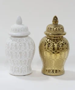 Inspire Me! Home Decor Gold Patterned Mini/Miniature Ginger Jar 23 Inspire Me! Home Decor Gold Patterned Mini/Miniature Ginger Jar