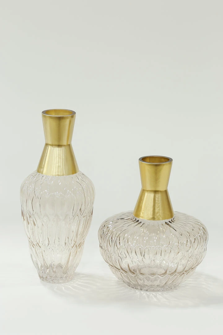 Inspire Me! Home Decor Amber Glass Vase With Gold Neck (2 Sizes) 7 Inspire Me! Home Decor Amber Glass Vase With Gold Neck (2 Sizes)