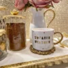 Inspire Me! Home Decor "Sweater Weather" Gold & White Tile Mug