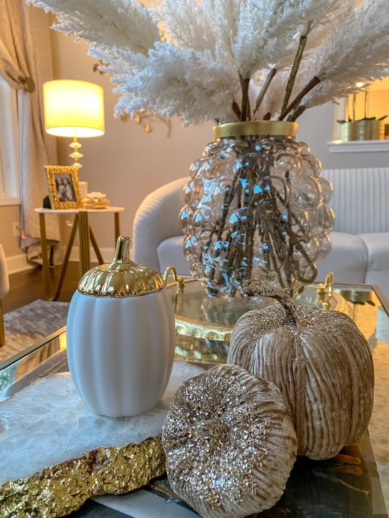 Inspire Me! Home Decor White Pumpkin Candle With Gold Top (2 Sizes) 6 Inspire Me! Home Decor White Pumpkin Candle With Gold Top (2 Sizes)