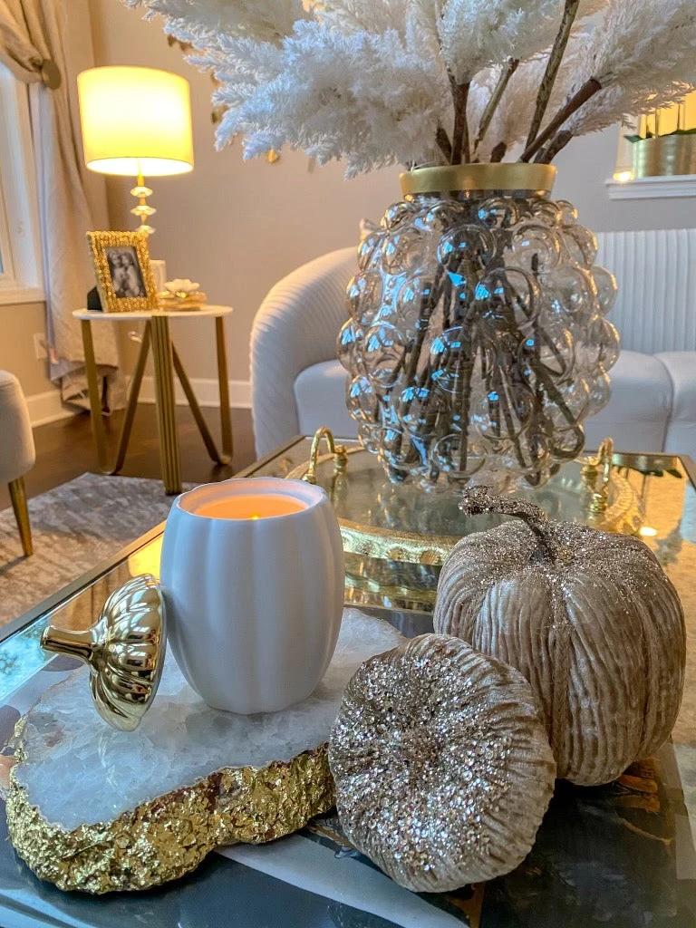 Inspire Me! Home Decor White Pumpkin Candle With Gold Top (2 Sizes) 8 Inspire Me! Home Decor White Pumpkin Candle With Gold Top (2 Sizes)