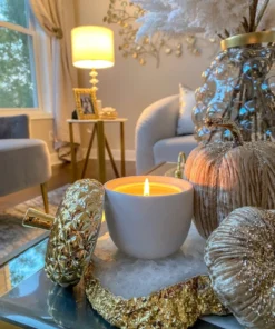 Inspire Me! Home Decor White Acorn Candle With Gold Top 8 Inspire Me! Home Decor White Acorn Candle With Gold Top