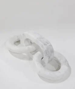 Inspire Me! Home Decor Geometric White Marble Chain