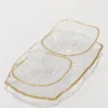 Inspire Me! Home Decor Glass Textured Serving Set With Gold Trim 2 Inspire Me! Home Decor Glass Textured Serving Set With Gold Trim