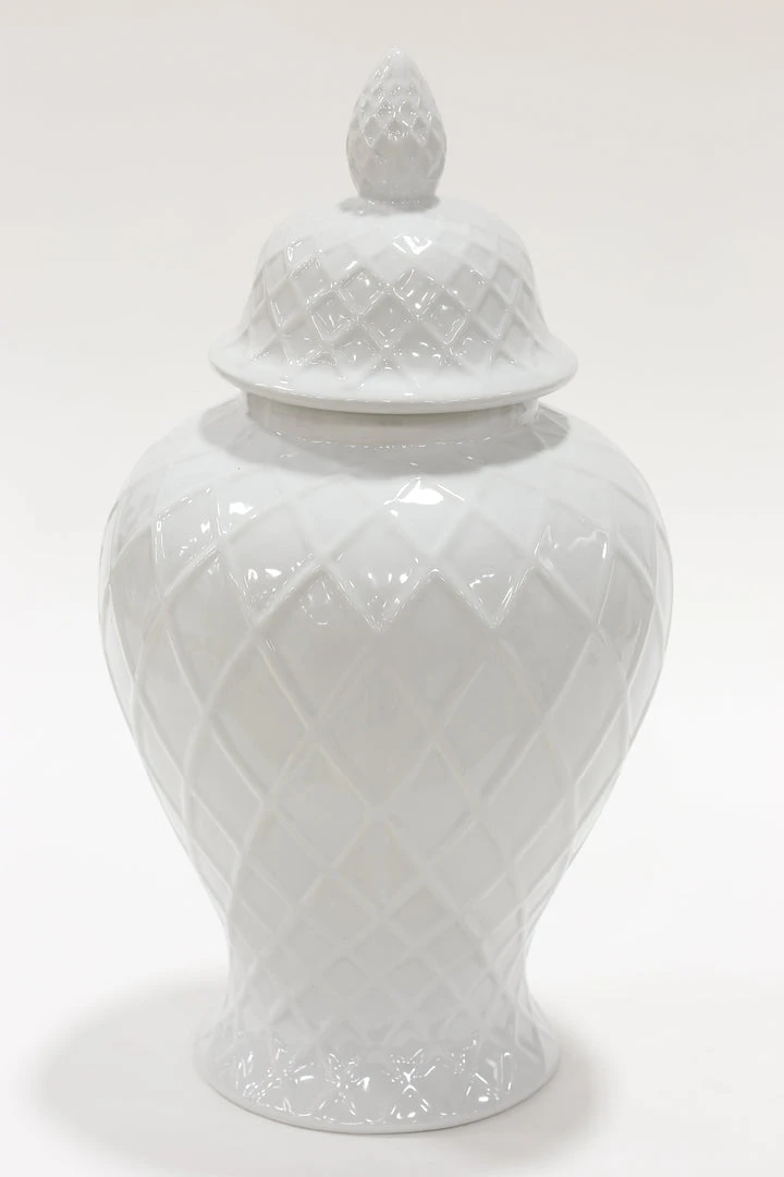 Inspire Me! Home Decor White Lattice Ginger Jar (2 Sizes) 5 Inspire Me! Home Decor White Lattice Ginger Jar (2 Sizes)