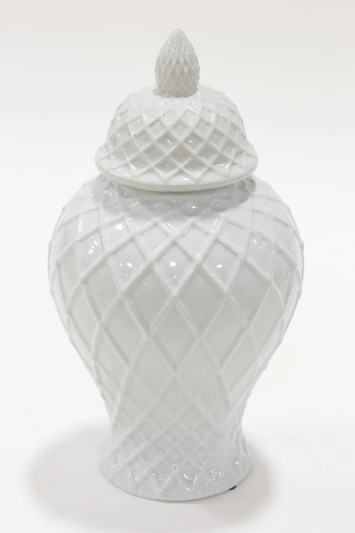 Inspire Me! Home Decor White Lattice Ginger Jar (2 Sizes) 4 Inspire Me! Home Decor White Lattice Ginger Jar (2 Sizes)