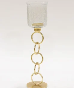 Inspire Me! Home Decor Crackled Glass Link Standing Candle Holder (2 Sizes) 10 Inspire Me! Home Decor Crackled Glass Link Standing Candle Holder (2 Sizes)