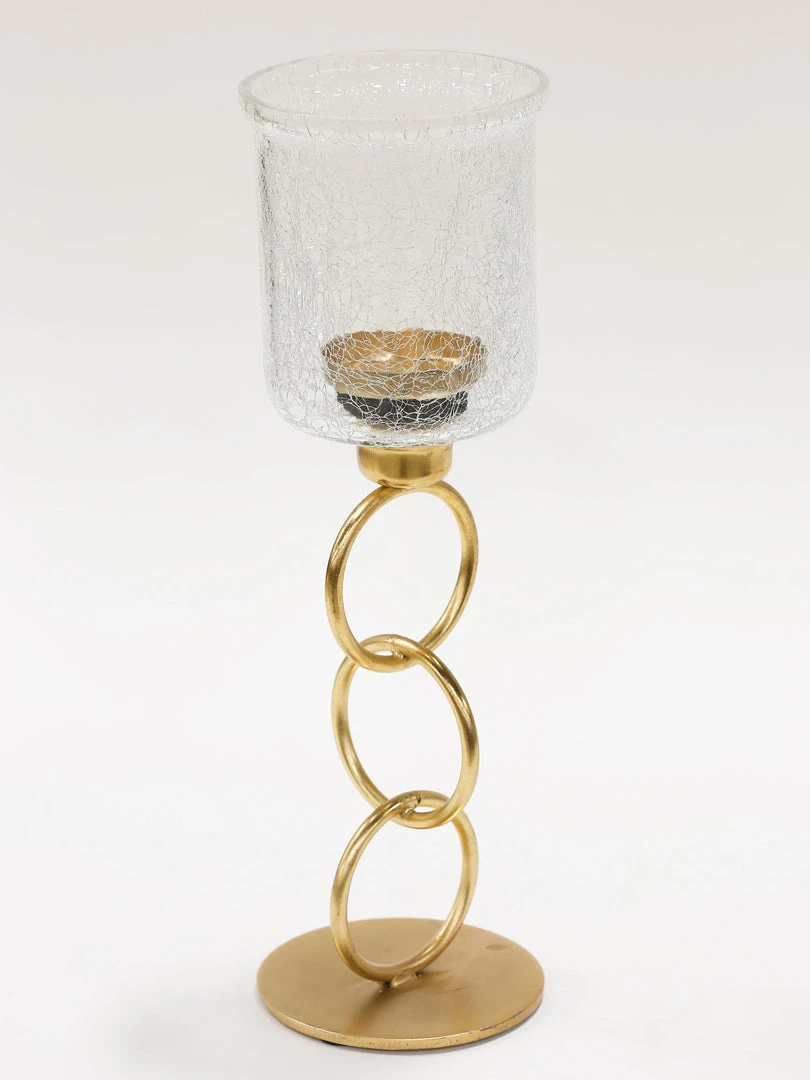 Inspire Me! Home Decor Crackled Glass Link Standing Candle Holder (2 Sizes) 5 Inspire Me! Home Decor Crackled Glass Link Standing Candle Holder (2 Sizes)