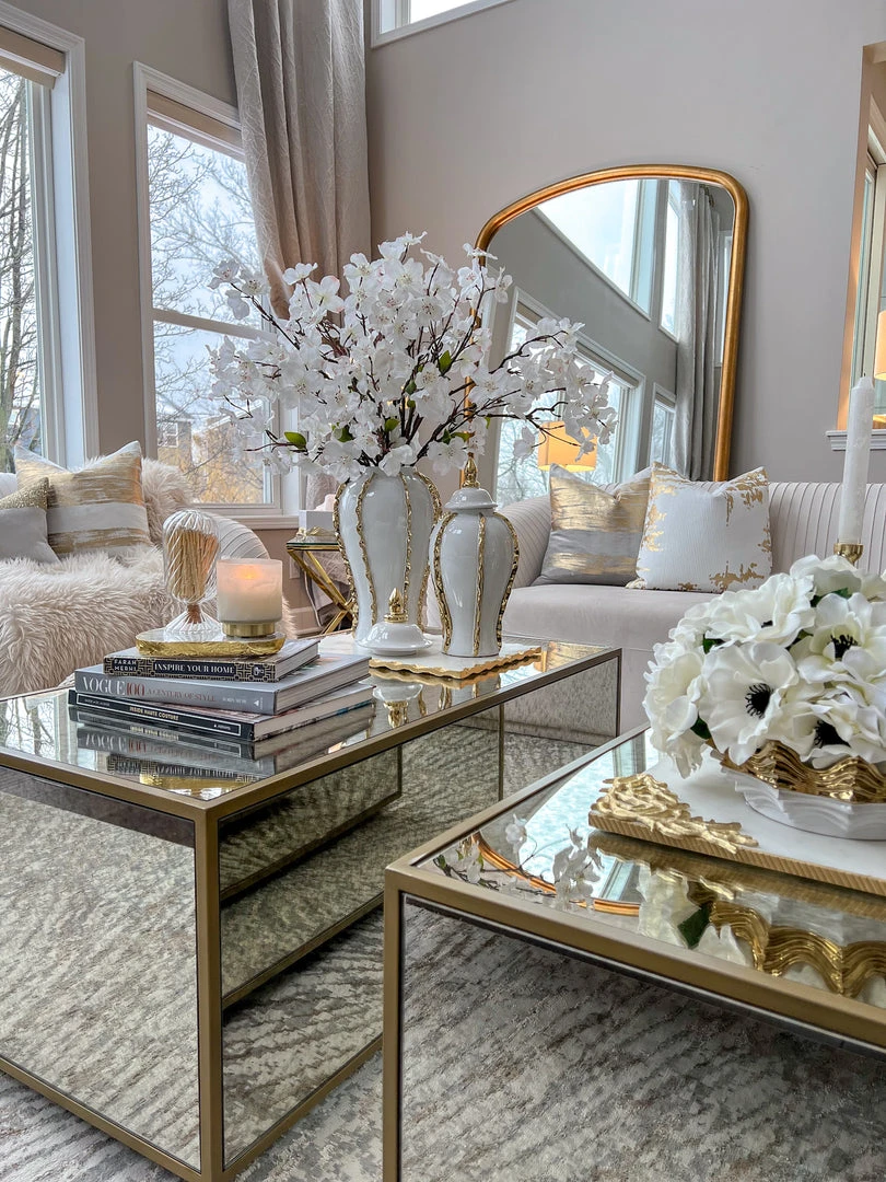 Inspire Me! Home Decor White Ginger Jar With Gold Details (3 Sizes) 16 Inspire Me! Home Decor White Ginger Jar With Gold Details (3 Sizes)