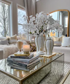 Inspire Me! Home Decor White Ginger Jar With Gold Details (3 Sizes) 20 Inspire Me! Home Decor White Ginger Jar With Gold Details (3 Sizes)