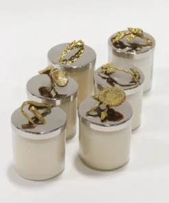 Inspire Me! Home Decor Silver And Gold Detailed Lid Candle - Vanilla (6 Styles)
