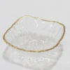 Inspire Me! Home Decor Glass Textured Dessert Bowl With Gold Trim 1 Inspire Me! Home Decor Glass Textured Dessert Bowl With Gold Trim