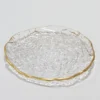 Inspire Me! Home Decor Glass Textured Salad Plate With Gold Trim 1 Inspire Me! Home Decor Glass Textured Salad Plate With Gold Trim