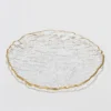 Inspire Me! Home Decor Glass Textured Dessert Plate With Gold Trim 2 Inspire Me! Home Decor Glass Textured Dessert Plate With Gold Trim