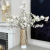 Inspire Me! Home Decor White Porcelain Vase With Gold Petal Design