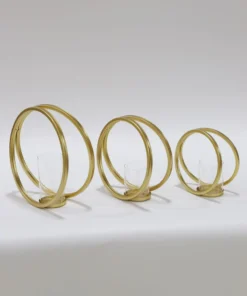 Inspire Me! Home Decor Gold Circle Candle Holders (Set Of 3)